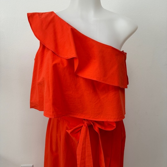 Zara Orange One Shoulder Jumpsuit Size Medium - Picture 4 of 8